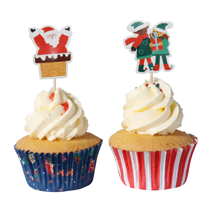 PME Christmas Cupcake & Topper Set of 24 - Santa's Coming To Town