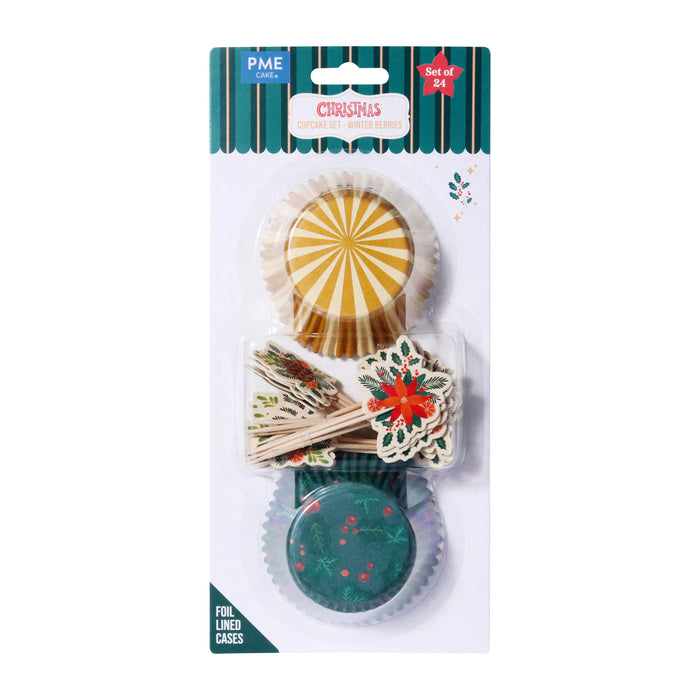 PME Christmas Cupcake & Topper Set of 24 - Winter Berries