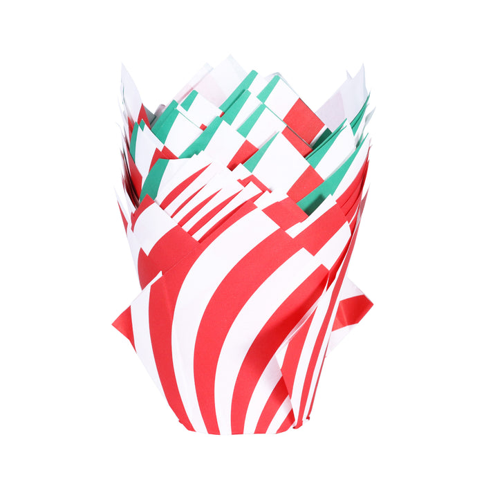 PME Christmas Tulip Muffin Cases - Candy Cane 24pk