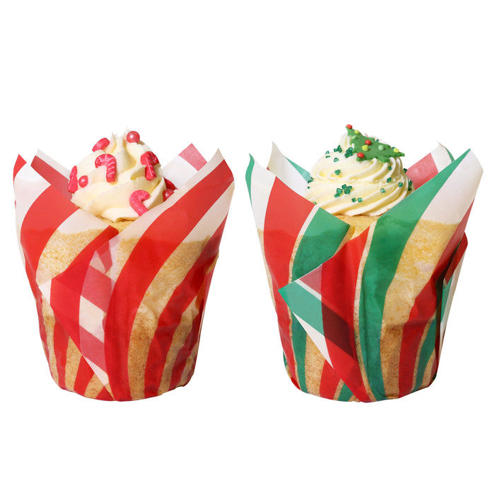 PME Christmas Tulip Muffin Cases - Candy Cane 24pk