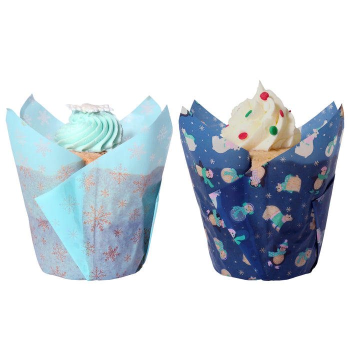 PME Christmas Tulip Muffin Cases - Frosty 24pk