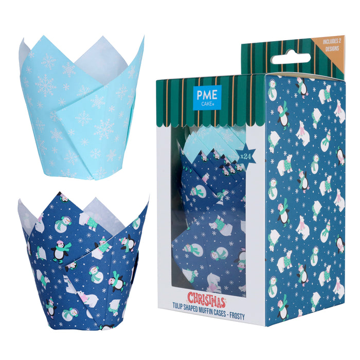 PME Christmas Tulip Muffin Cases - Frosty 24pk