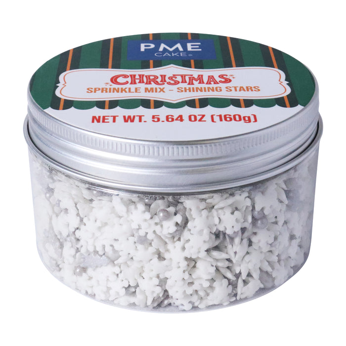 PME Christmas Sprinkles - Silver Shining Stars (160g)