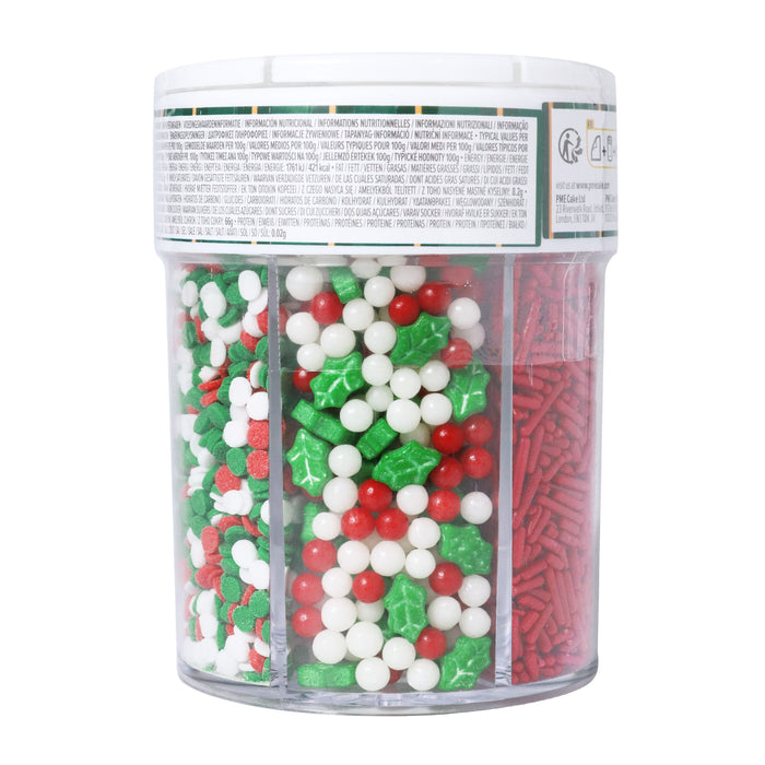 PME 6-in-1 Christmas Sprinkle Set - Deck the Halls (158g)