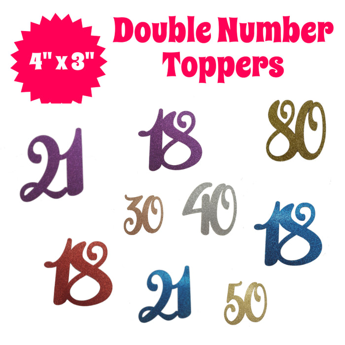 Double Number Toppers 4" x 3"