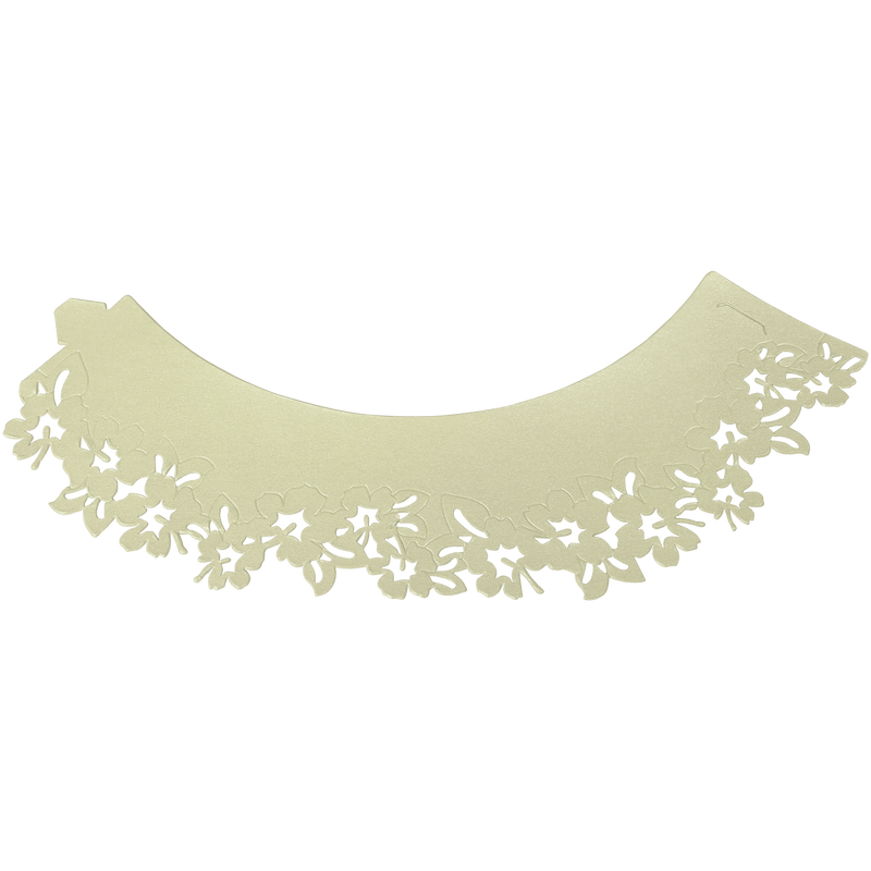 Cupcake Wrappers - Ivory Flowers Pk/12