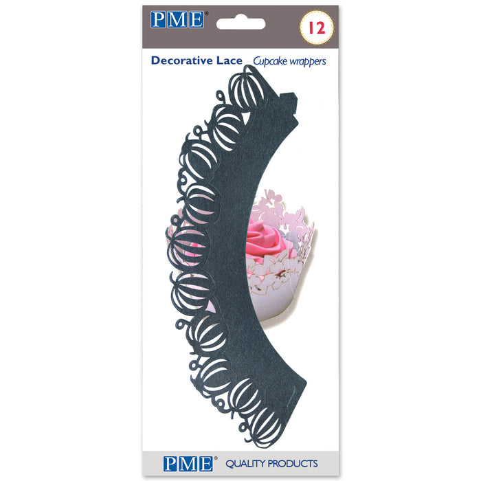 Cupcake Wrappers - Black Pumpkins Pk/12