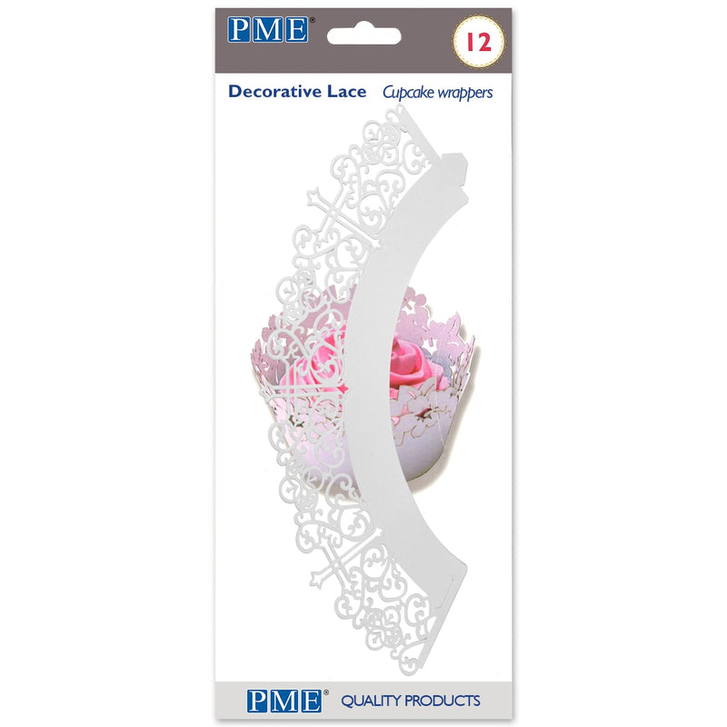 Cupcake Wrappers - Cross White Pk/12