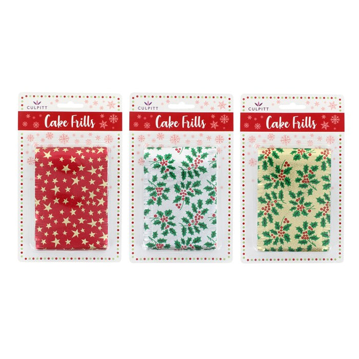 Assorted Classic Christmas Cake Frills - 83 X 914mm