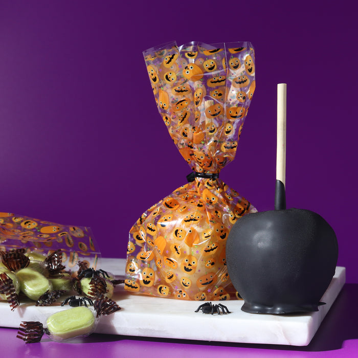 PME Halloween 20 Plastic Treat Bags - Pumpkin Party