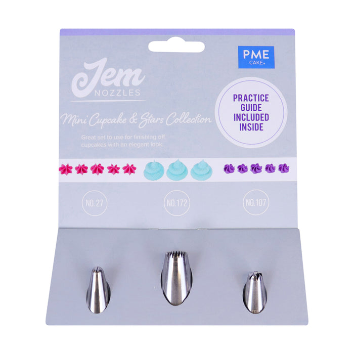 Jem Nozzles Set – Mini Cupcake & Star Collection, Pack of 3
