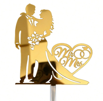 Mr & Mrs Gold Acrylic Bouquet