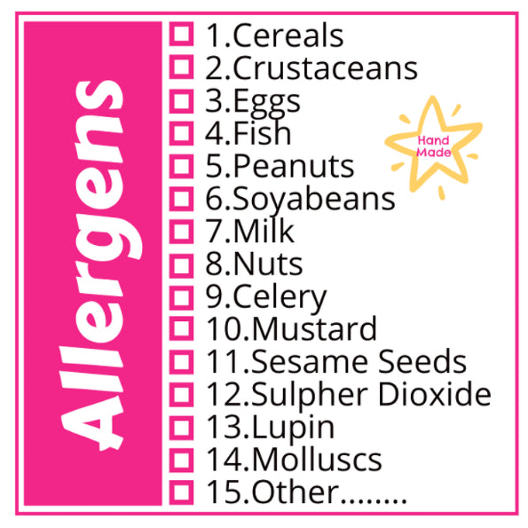 Allergens Sticker Labels Approx  2.36" x 2.36" 24pk or 48pk