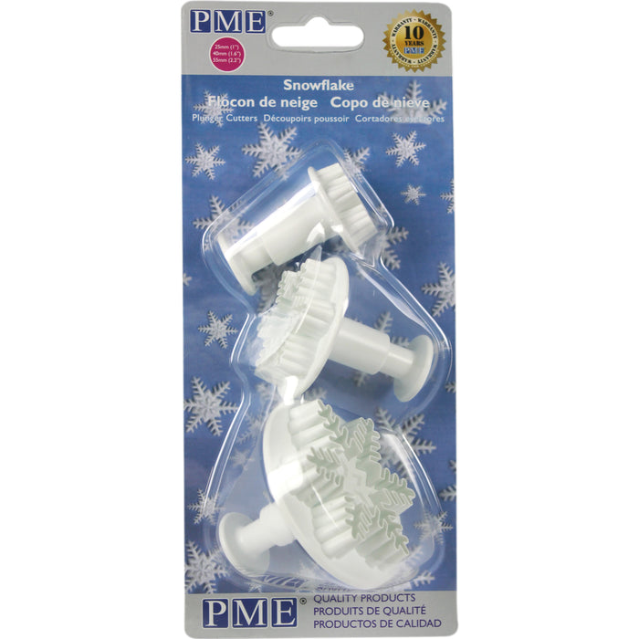 PME Plunger Cutter - S/M/L Snowflake Set of 3