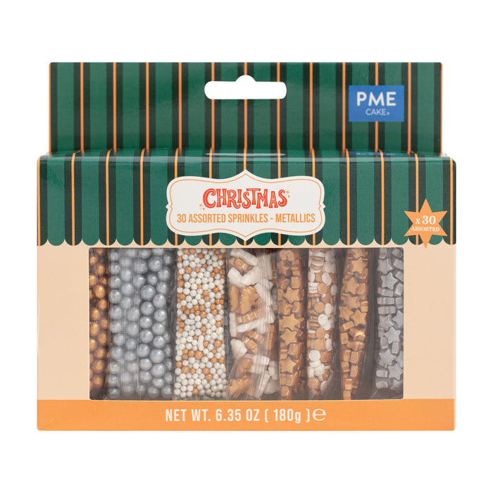 PME 30 Pack Assorted Sprinkles - Metallic (180g / 6.35oz)