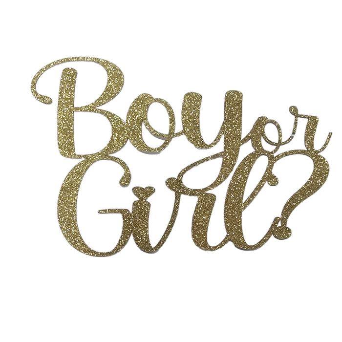 Cake Topper - Boy or Girl ? Gold