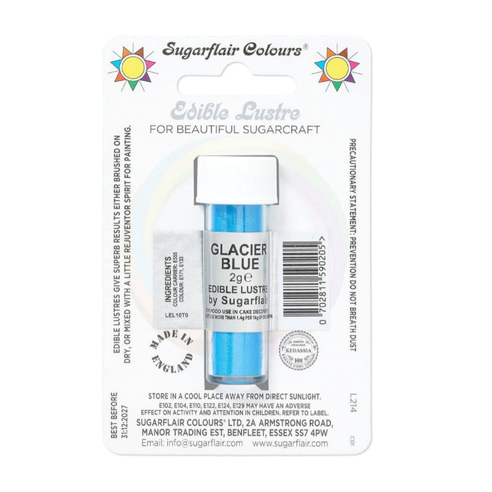 Sugarflair Edible Lustre Glitter -Glacier Blue E171 Free