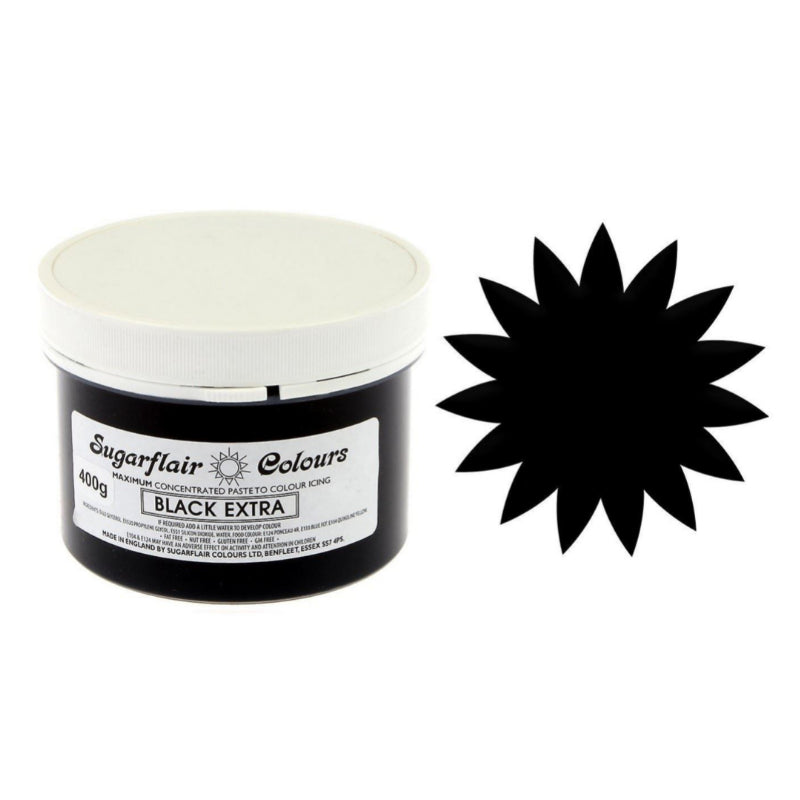 Large Sugarflair Black Extra Paste 400g