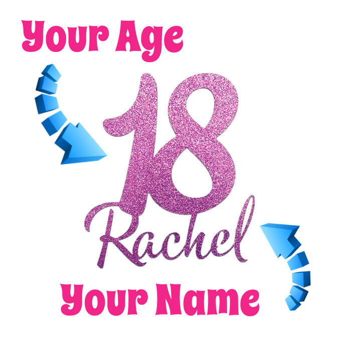 Name Toop Custom Age & Name Topper — Bakeworld.ie