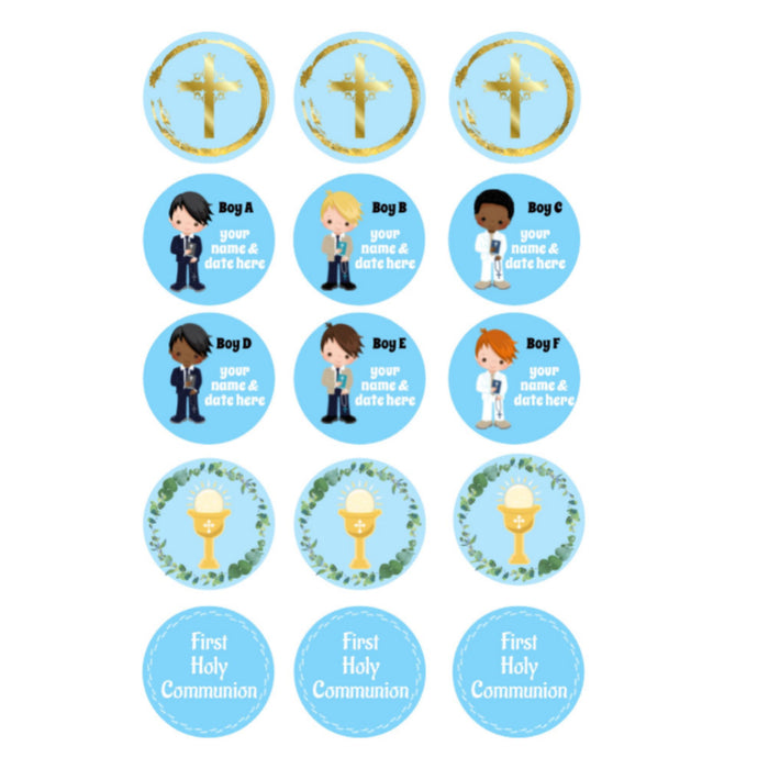 Customised Inclusive Communion Boy Toppers 15 x 2"