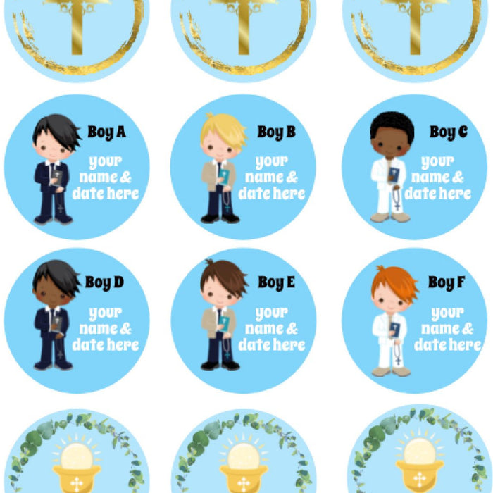 Customised Inclusive Communion Boy Toppers 15 x 2"