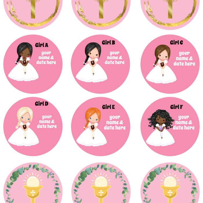Customised Inclusive Communion Girl Toppers 15 x 2"