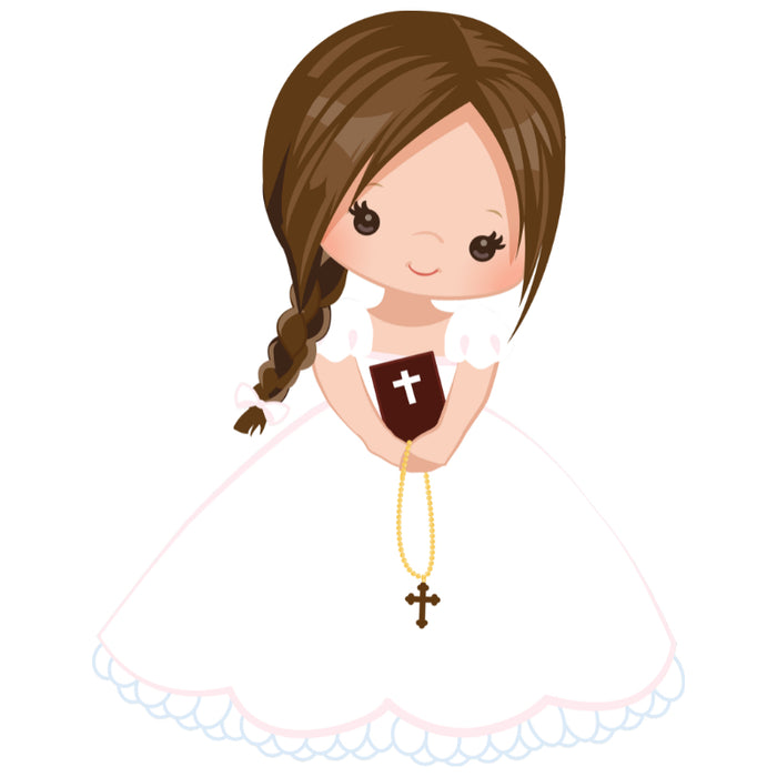 Customised Inclusive Communion Girl Toppers 7" Disc & 6 x 2"
