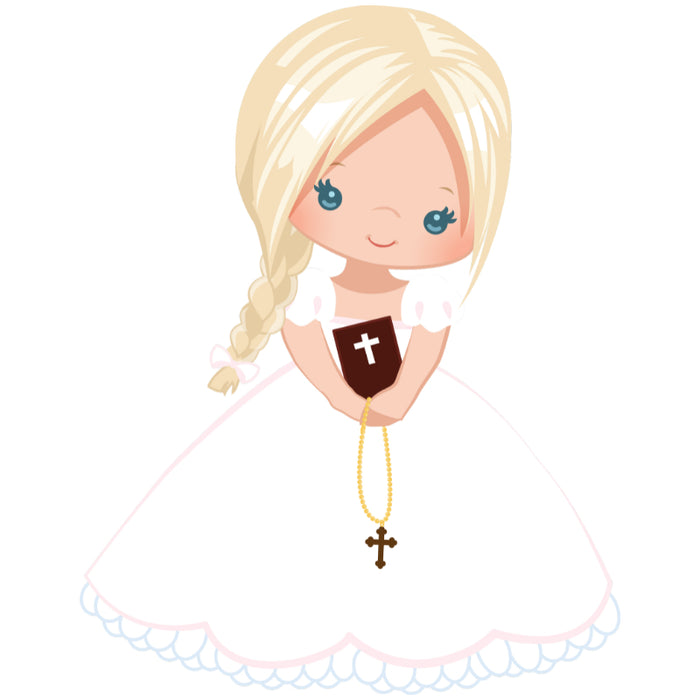 Customised Inclusive Communion Girl Toppers 7" Disc & 6 x 2"
