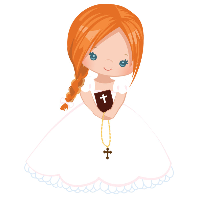 Customised Inclusive Communion Girl Toppers 15 x 2"