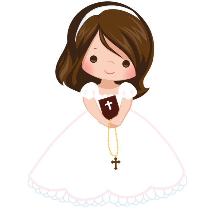 Customised Inclusive Communion Girl Toppers 7" Disc & 6 x 2"