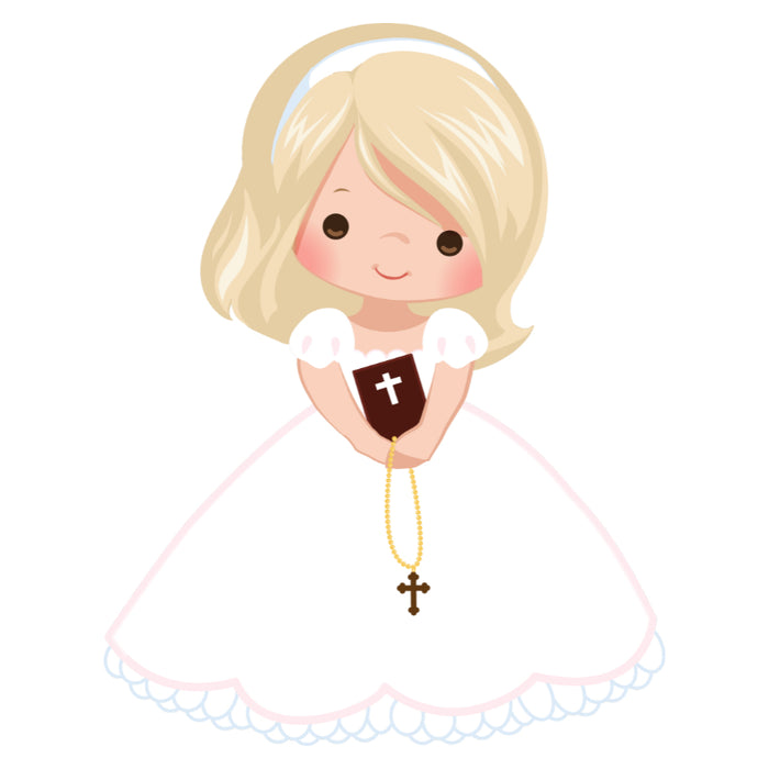 Customised Inclusive Communion Girl Toppers 7" Disc & 6 x 2"