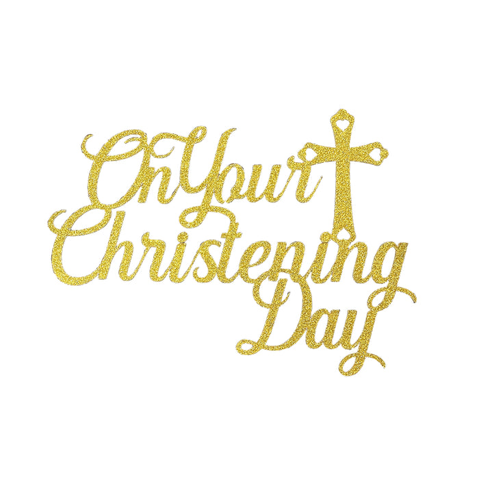 Cake Topper - Christening Day : Choose Your Colour