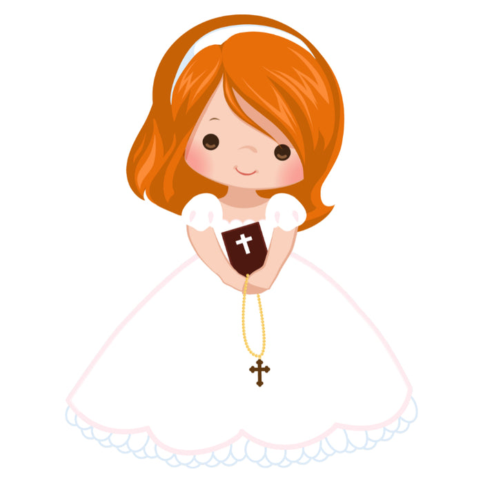 Customised Inclusive Communion Girl Toppers 7" Disc & 6 x 2"
