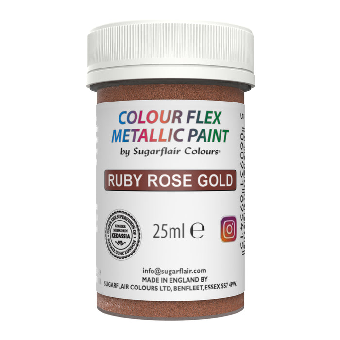 Colour Flex – Ruby Rose Gold (E171 Free) Metallic Edible Paint 25ml