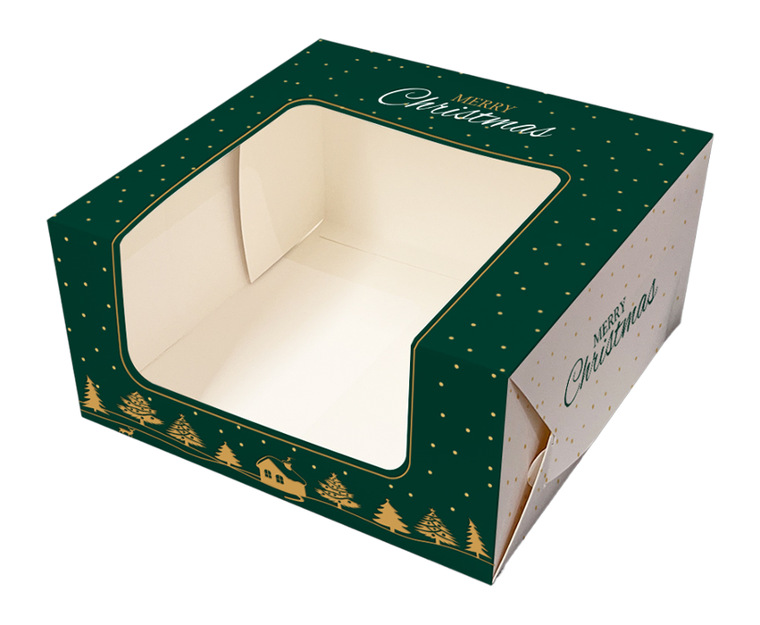 NEW Green Christmas Cake box 10"x 10"x 5"