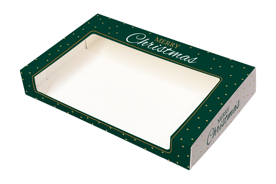 Christmas Green & Gold Mince 6 Pie Box 248x166x38mm