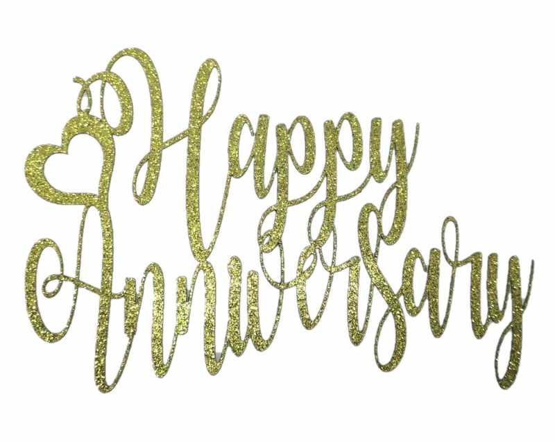 Cake Topper -Anniversary Gold