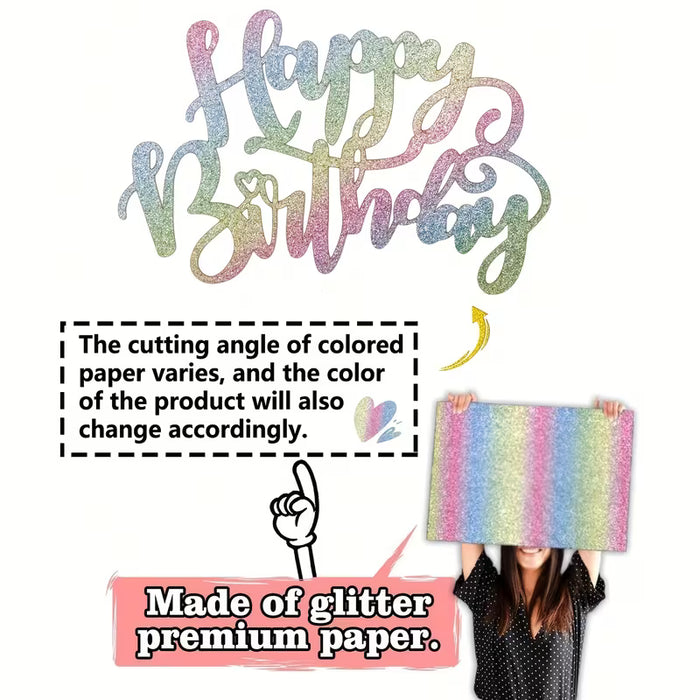 Happy Birthday Rainbow Topper 6.3" x 4"