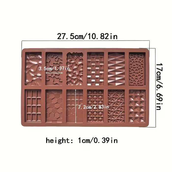 Silicone Chocolate Bars Mixed 12 Styles