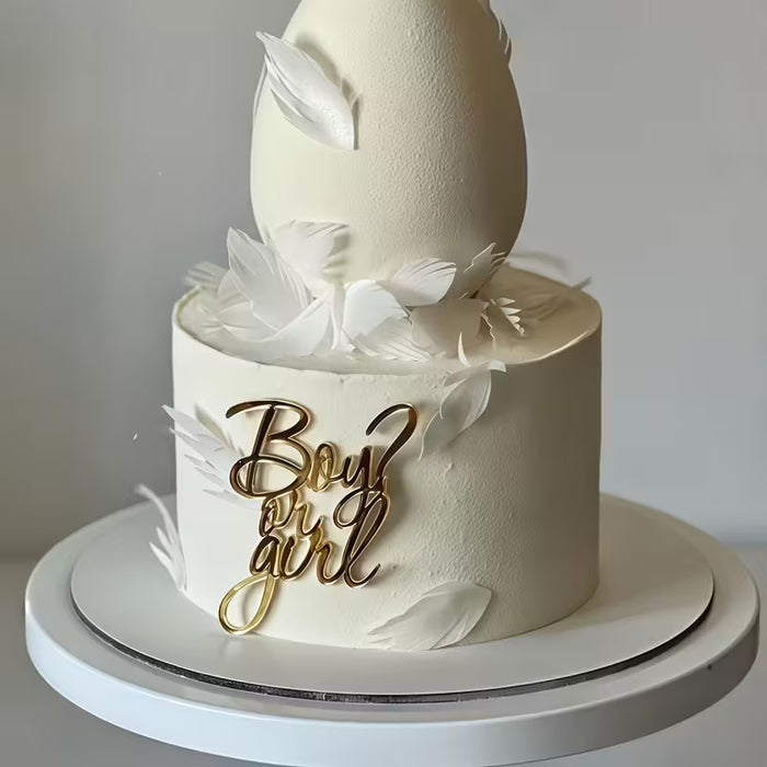 Side Topper "Boy or Girl" Gold Acrylic