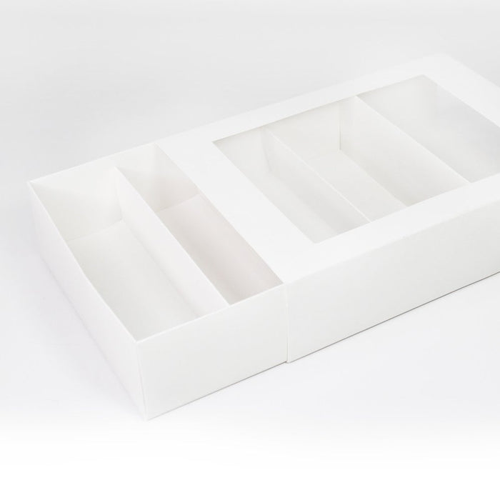 24 Luxury Satin White Macaron Box With Sleeve