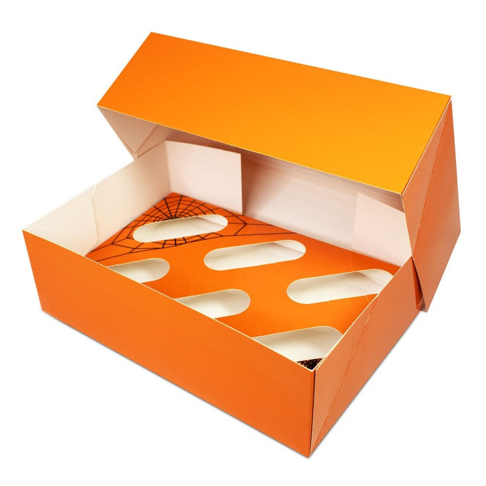 Halloween Cobweb Satin Cupcake Box 6 Insert