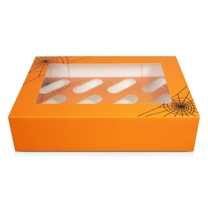 Halloween Cobweb Satin Cupcake Box 12 Insert