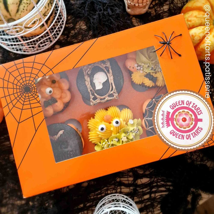 Halloween Cobweb Satin Cupcake Box 6 Insert