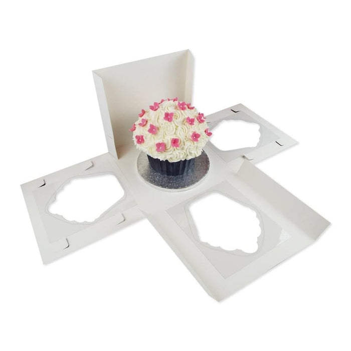 White 10" Luxury Satin Finish Giant Cupcake Box