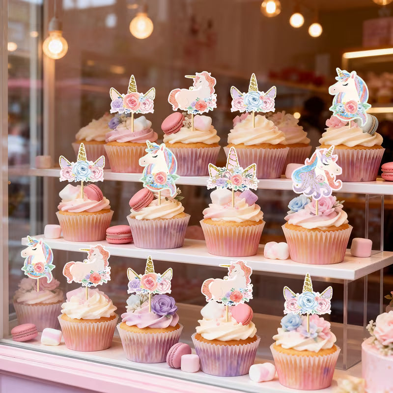 Unicorn Cupcake Toppers 6pc