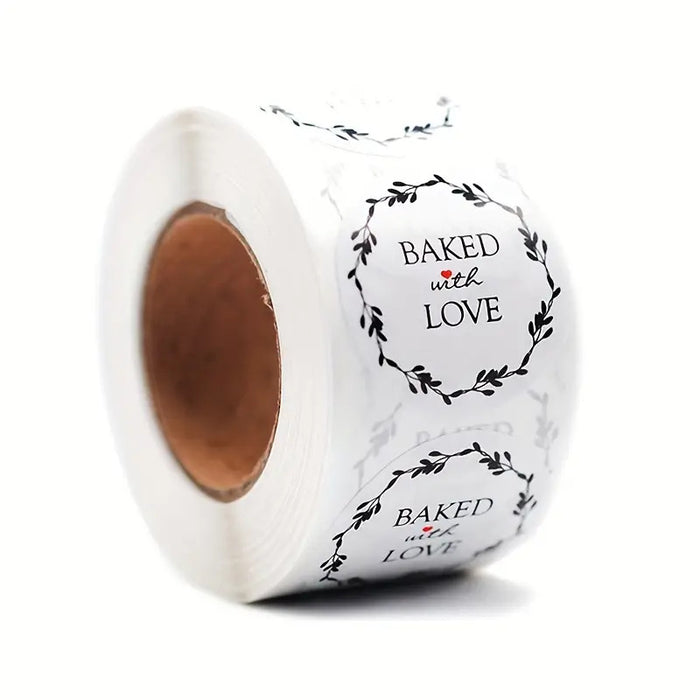 Baked With Love & Homemade Stickers 500 roll