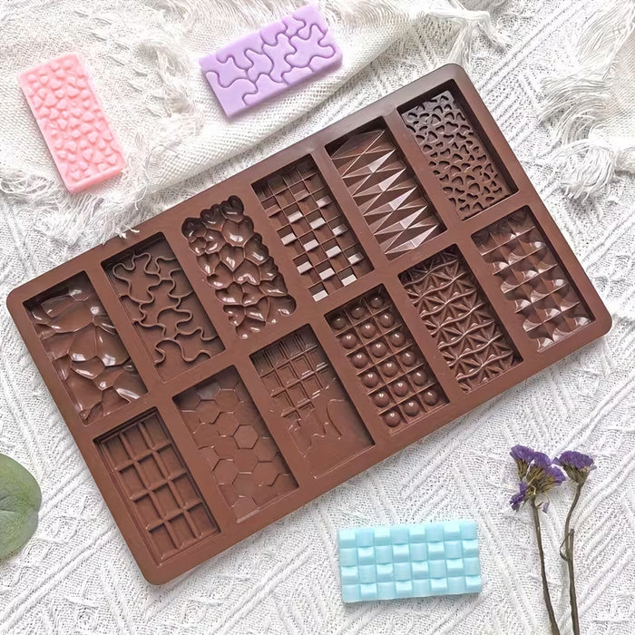 Silicone Chocolate Bars Mixed 12 Styles