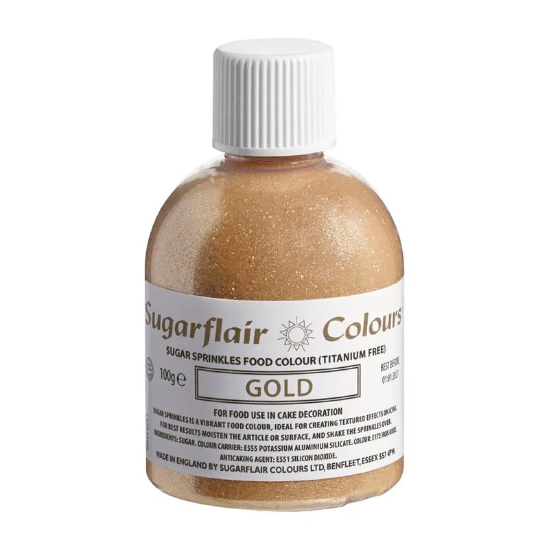 Gold Sugar Sprinkles 100g