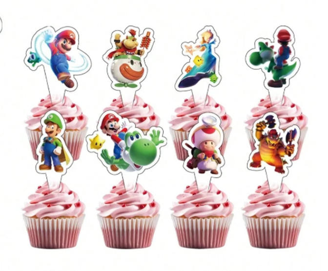 Mario Cupcake Toppers 8pc